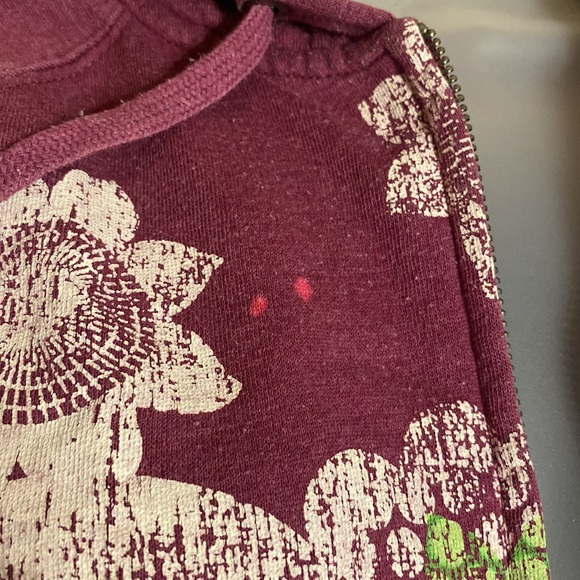 ROXY Medium FULL ZIP HOODIE snap hem Roxy tags polka-dot lined hoodie - Picture 9 of 14